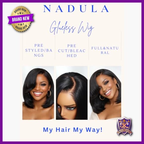 Glueless Human Hair Bob Wig with HD Lace Closure, Ready to Wear